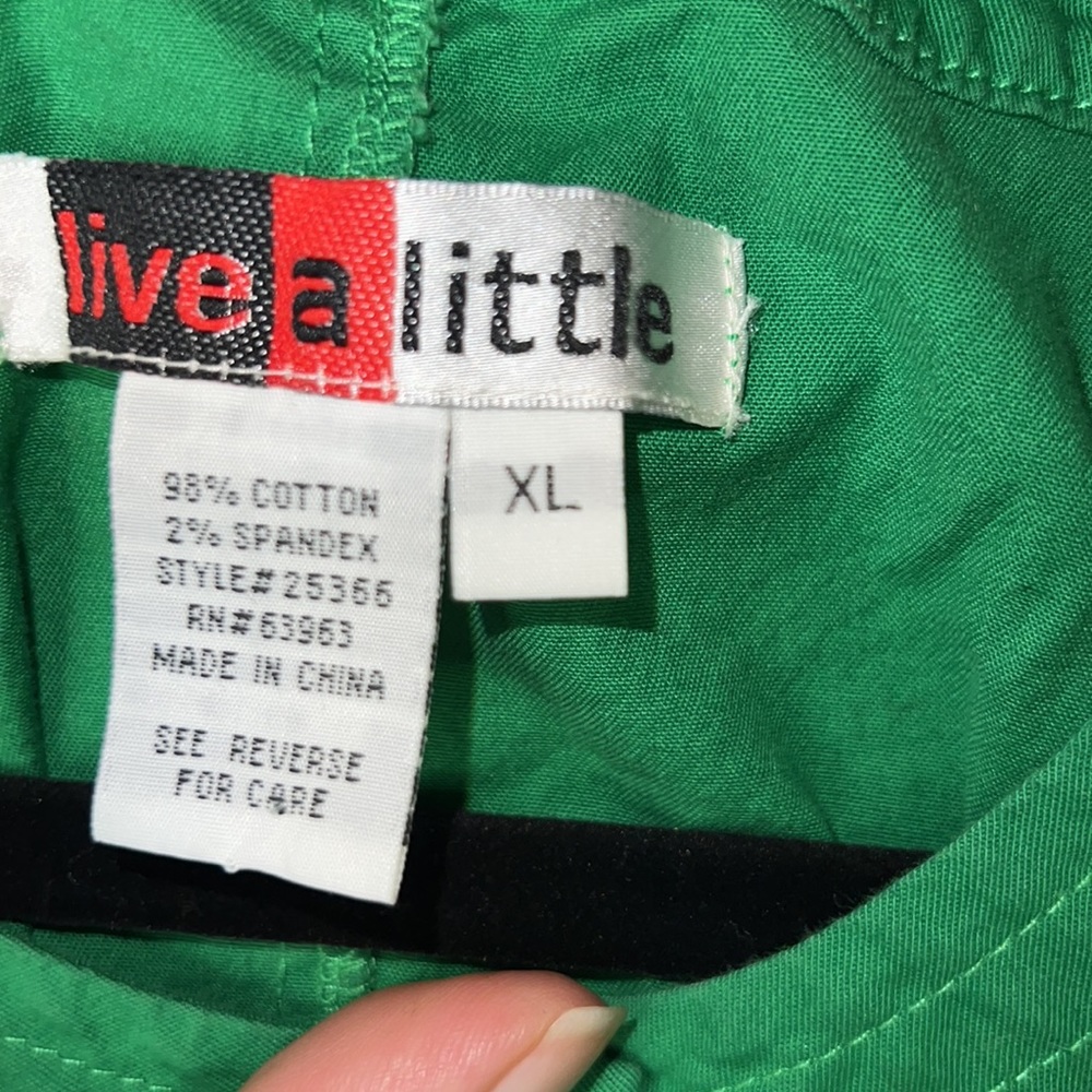 - Live a Little Size XL Kelly Green Button Down Women’s Jacket Long Sleeve - Picture 3 of 11